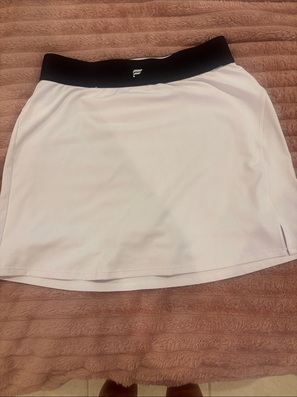Fabletics Women's White Athletic Skort with Black Waistband